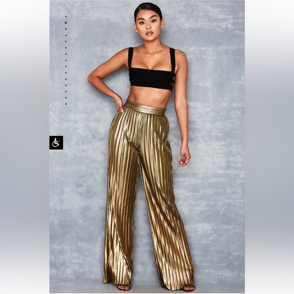 Gold Wide Leg Pants